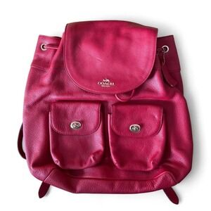 Coach Billie backpack in Cherry red pebbled leather